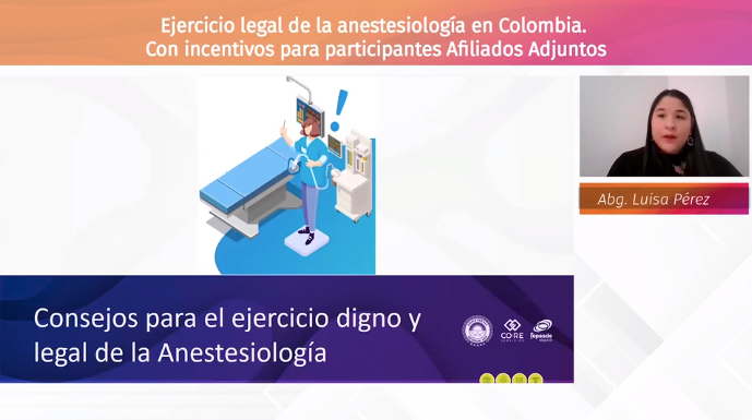 Ejercicio legal de la anestesiologia en Colombia. Con incentivos para participantes Afiliados Adjuntos